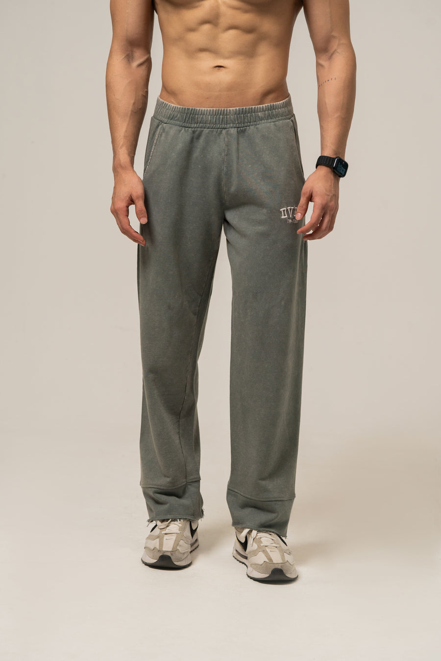 ACID WASHED STRAIGHT LEG JOGGERS