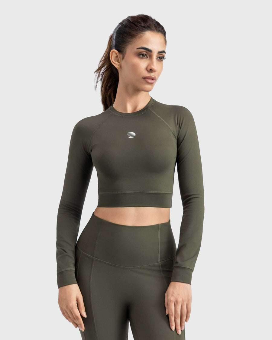 Full Sleeve Performance Crop Top