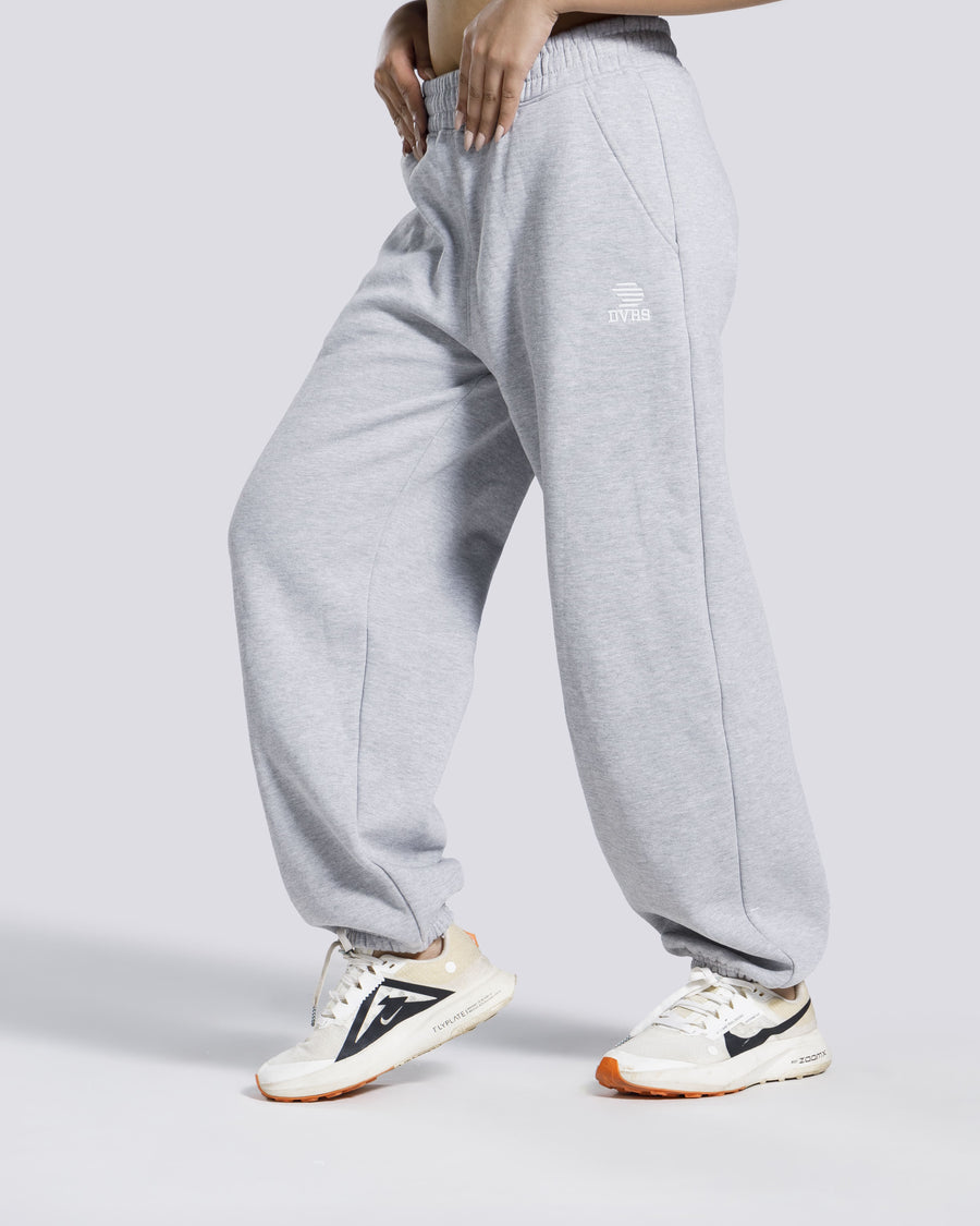 Women baggy gym joggers side view grey Pakistan