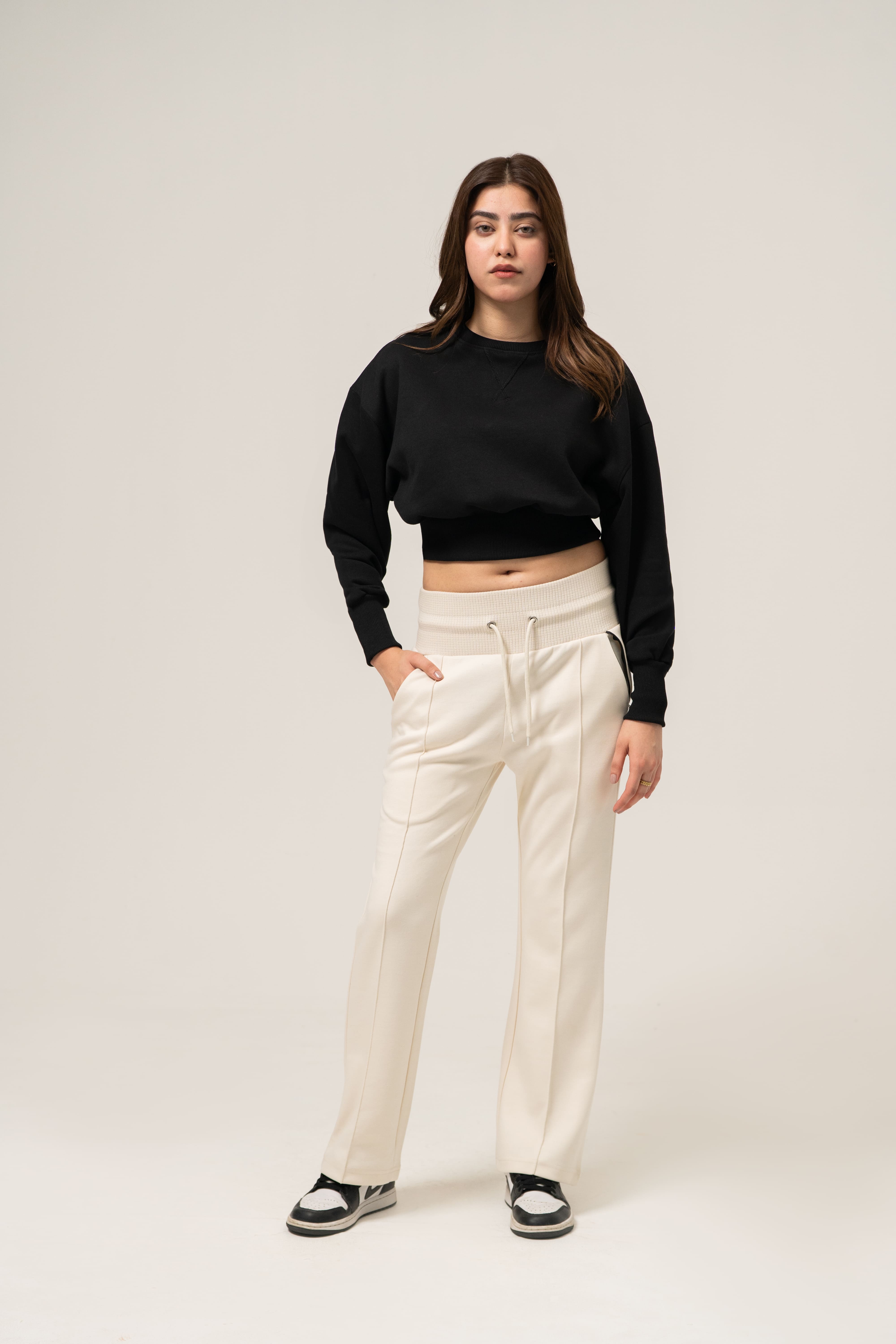 Cinched Cropped Sweatshirt