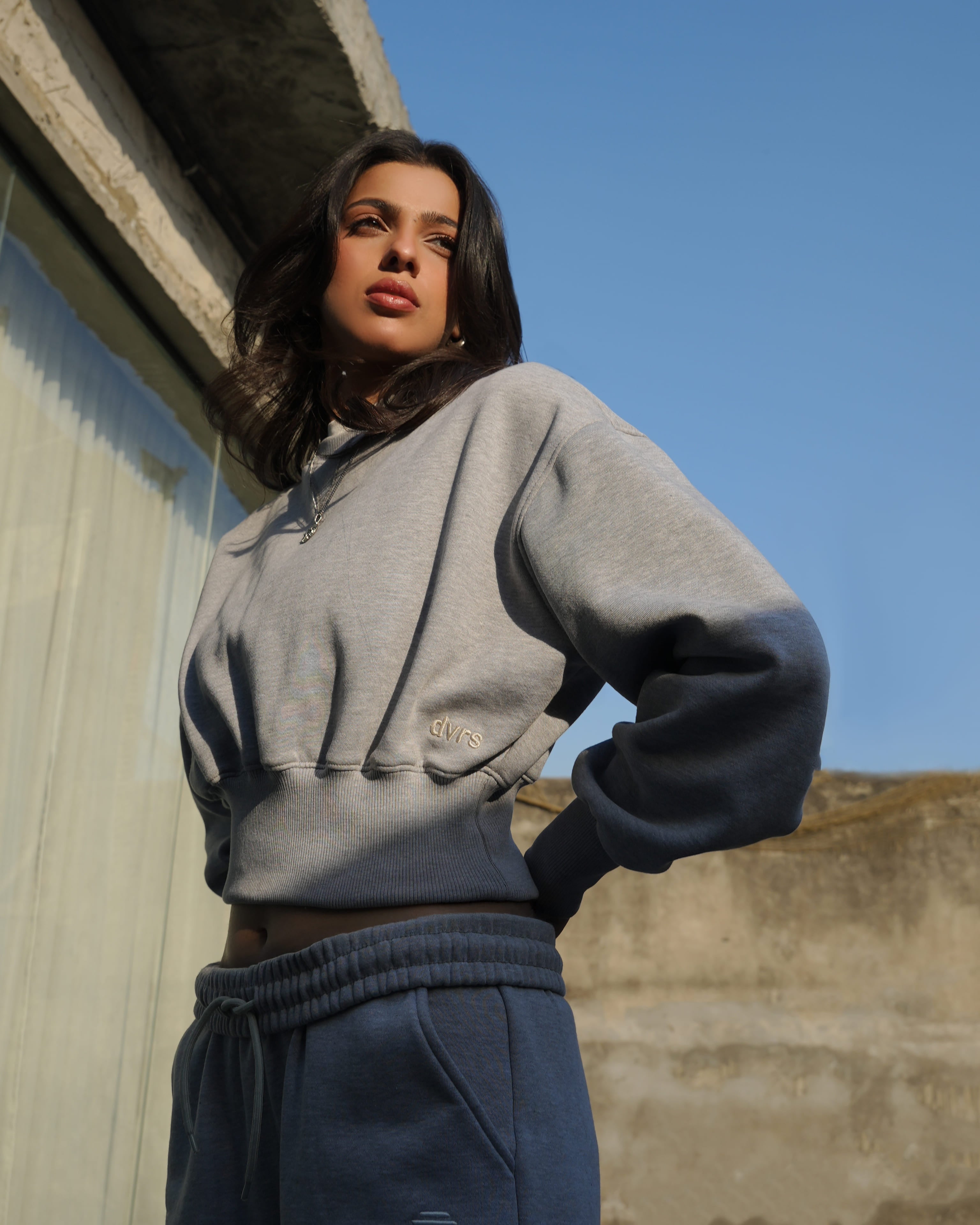 Cinched Cropped Sweatshirt