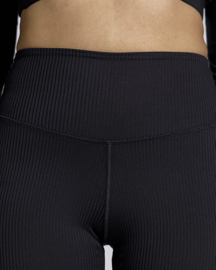 WOMEN RIBBED FLARED LEGGINGS
