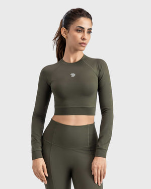 Full Sleeve Performance Crop Top