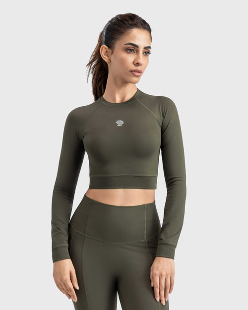 Full Sleeve Performance Crop Top