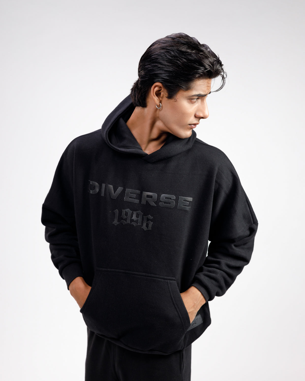 Diverse Oversized Hoodie Black