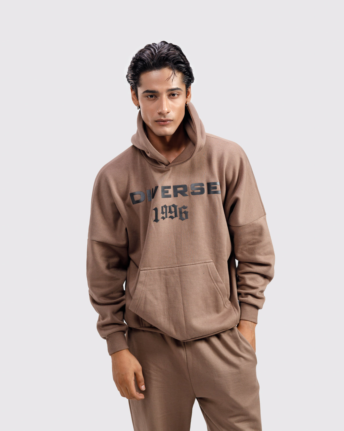 Diverse Oversized Hoodie Brown