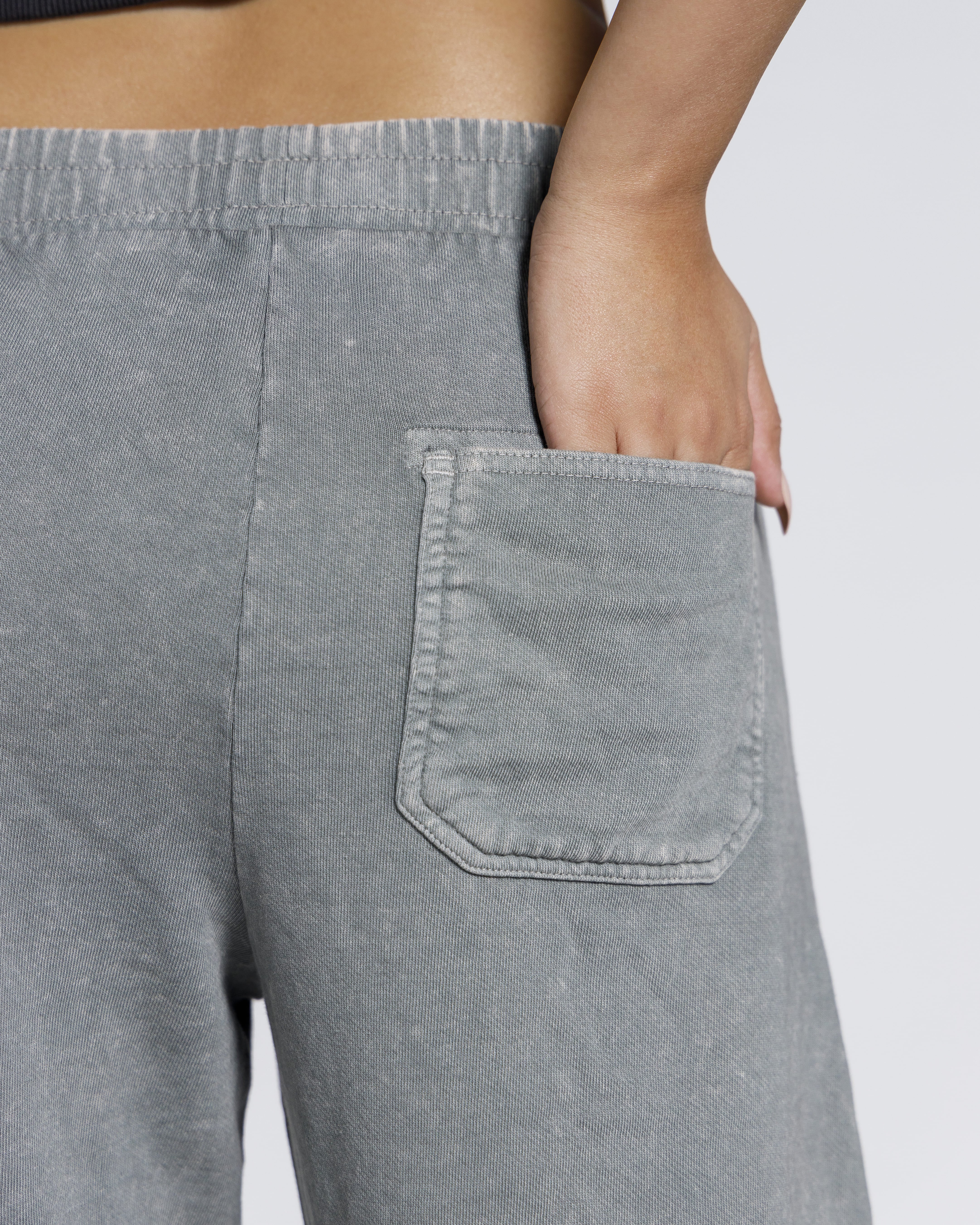 Women washed trousers pocket detail grey Pakistan