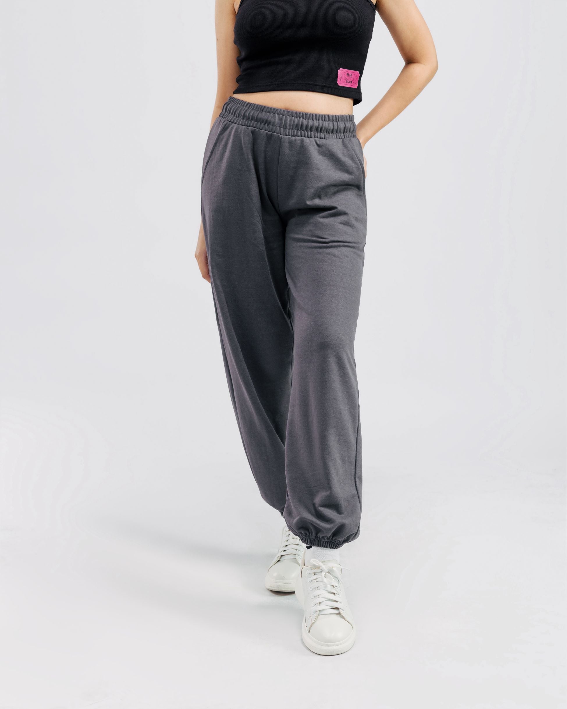 Women Oversized Trousers Grey