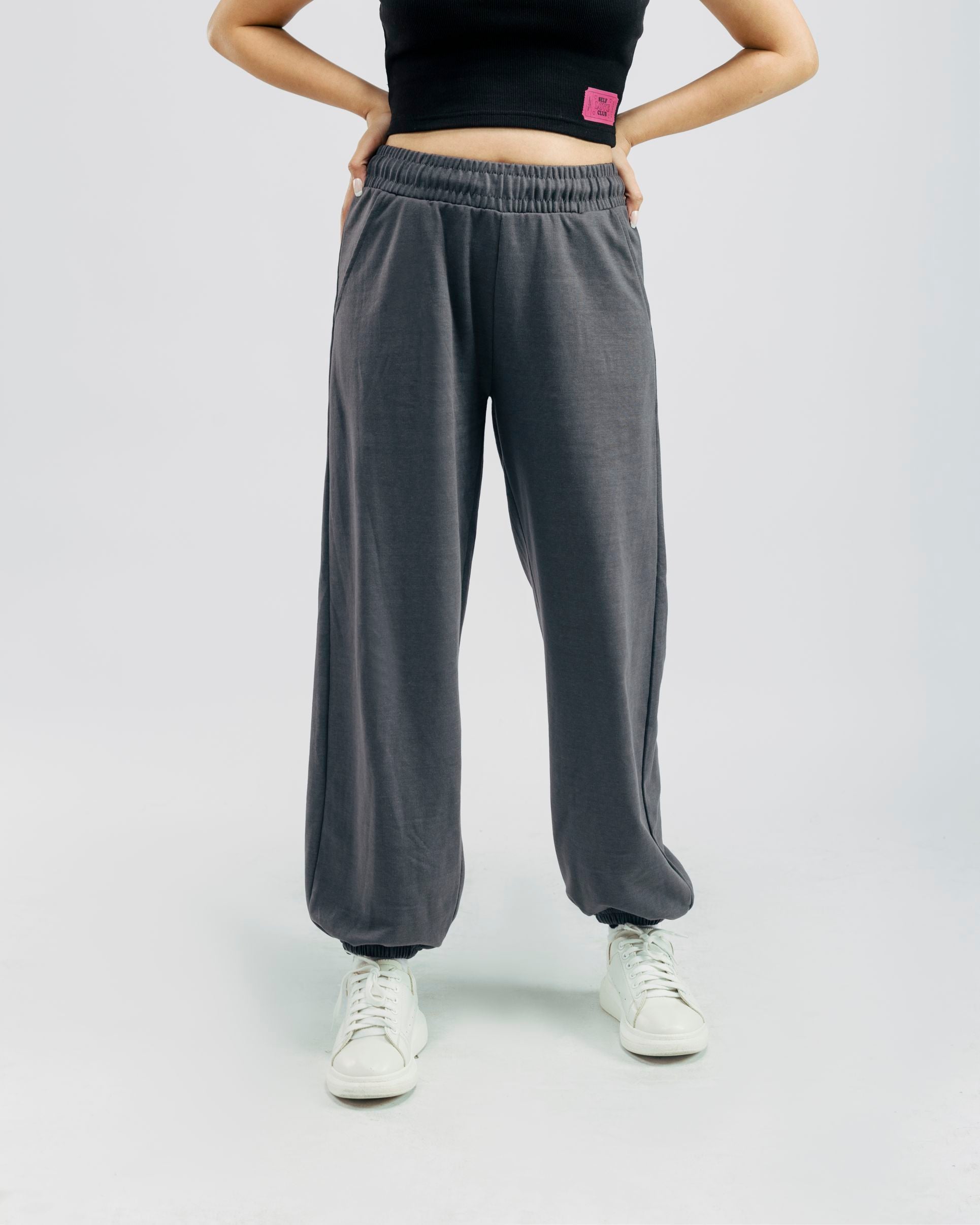 Women Oversized Trousers Grey