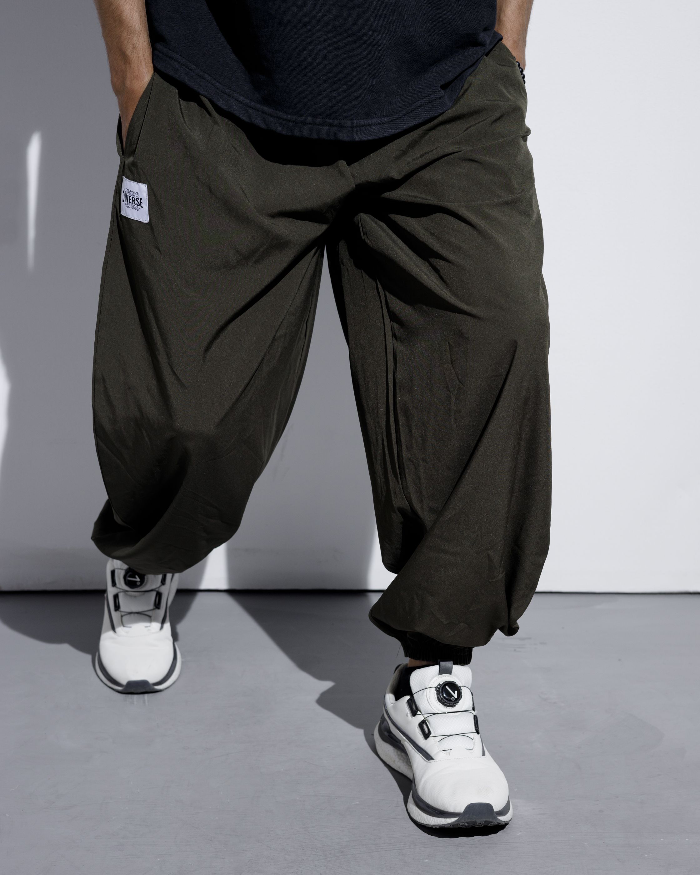 Olive Oversized Tech Trouser