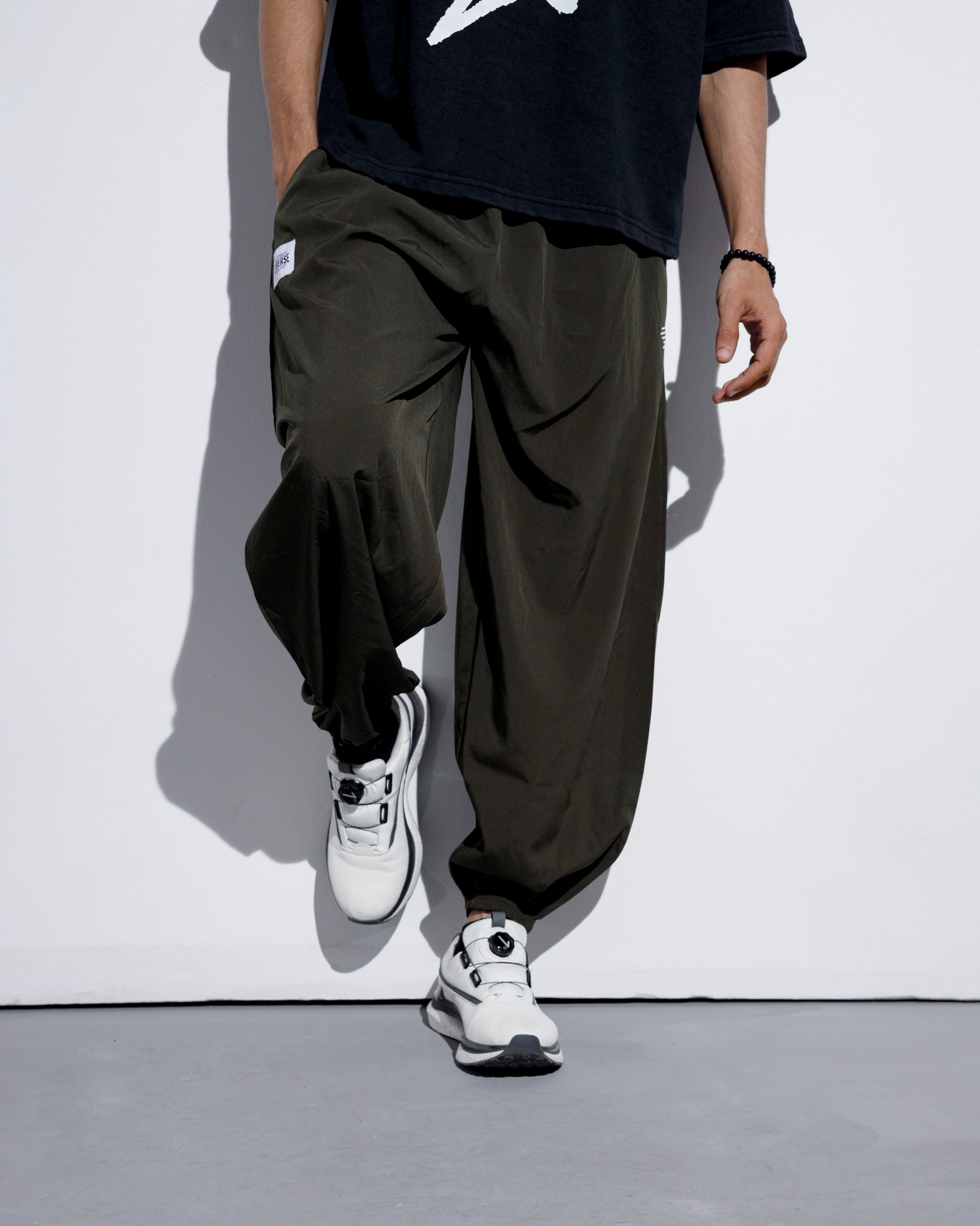 Olive Oversized Tech Trouser