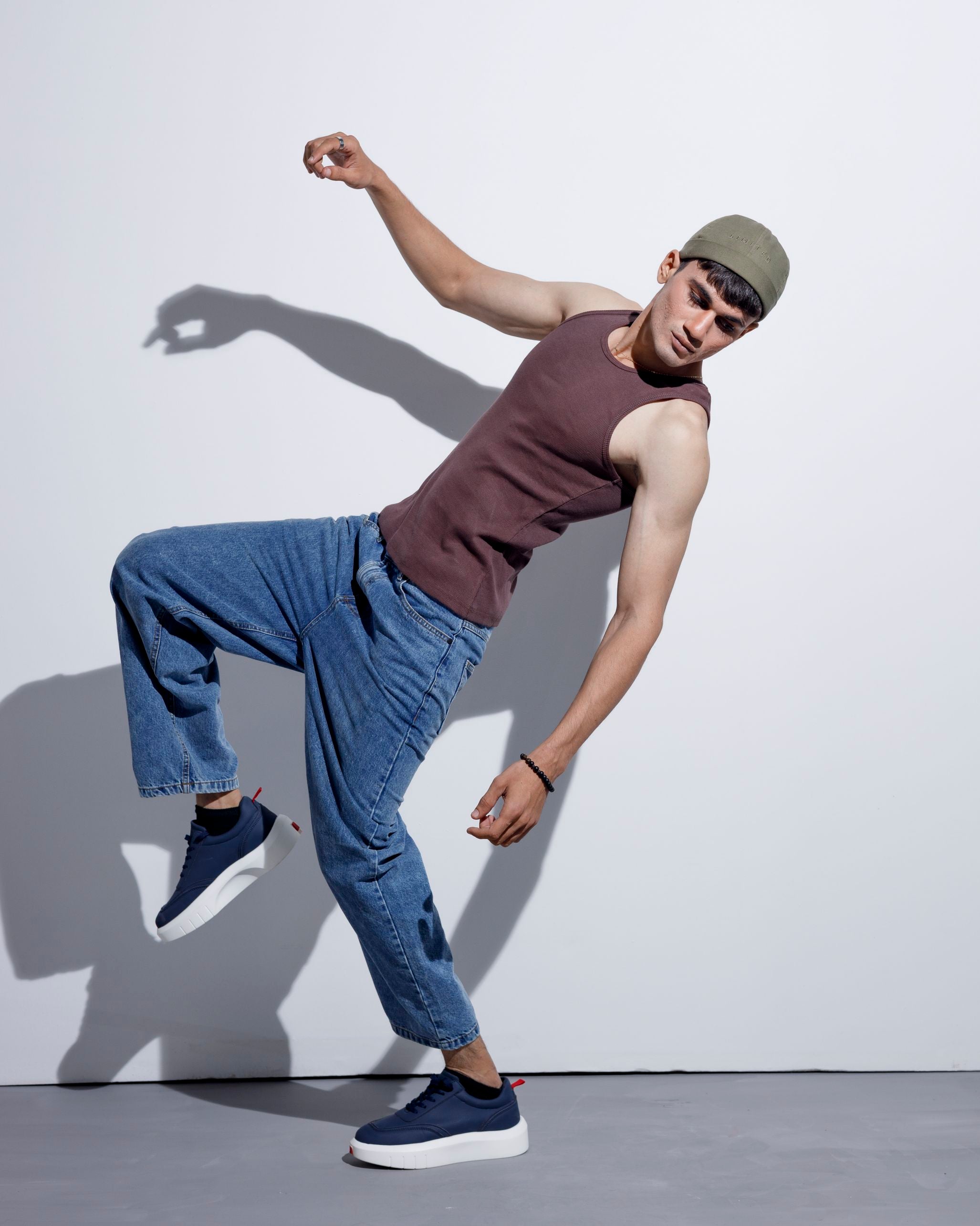 Dark Brown Ribbed Tank Top